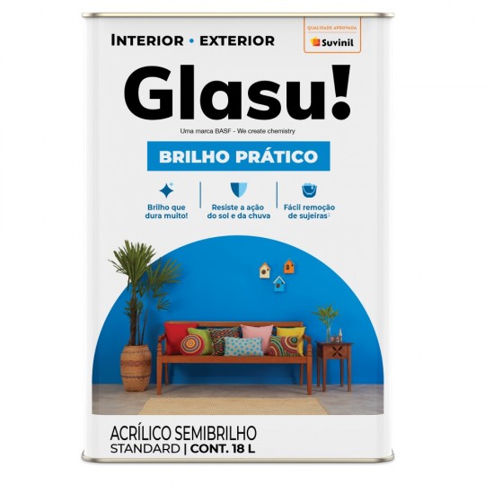 GLASU BRILHO PRATICO SEMI-BRILHO TERNO CINZA 18L