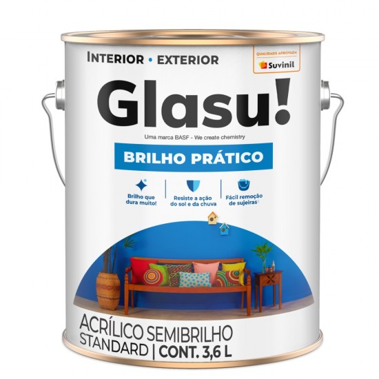 GLASU BRILHO PRATICO SEMI-BRILHO TERNO CINZA 3,6L
