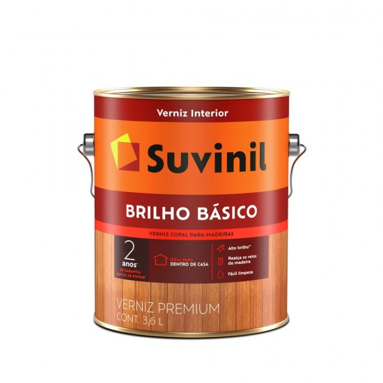 SUVINIL VERNIZ BRILHO BASICO BRILHANTE NATURAL 3,6L